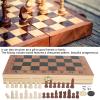 3 in 1 Chess Checkers Set, Wooden Chess & Checkers Set, Folding Carrying Case Travel Chess Set for Kids and Adults, Classic Large Size with Chess Pieces view 3