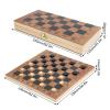 3 in 1 Chess Checkers Set, Wooden Chess & Checkers Set, Folding Carrying Case Travel Chess Set for Kids and Adults, Classic Large Size with Chess Pieces view 4