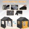 Iceberg Elf Playhouse Cover, 50" L X 45" W X 55" H, Outdoor Plastic Wooden Playhouse Covers, Waterproof, Transparent Window with Zipper, 640d Heavy Duty Oxford Fabric (Black) view 3