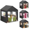 Playhouse Cover, 56" L X 56" W X 62" H Suitable for Outdoor Step2 Playhouse and Other Brands of Playhouses of The Same Size (Black), Transparent Window with Zipper, 640D Waterproof Oxford Fabric view 1