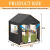 Playhouse Cover, 56" L X 56" W X 62" H Suitable for Outdoor Step2 Playhouse and Other Brands of Playhouses of The Same Size (Black), Transparent Window with Zipper, 640D Waterproof Oxford Fabric view 2