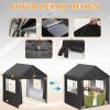 Playhouse Cover, 56" L X 56" W X 62" H Suitable for Outdoor Step2 Playhouse and Other Brands of Playhouses of The Same Size (Black), Transparent Window with Zipper, 640D Waterproof Oxford Fabric view 3