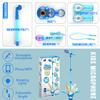 Funvalley Surperfect Kids Karaoke Machine with Adjustable Stand,Kids Microphone Music Sing Along with Flashing Stage Light and Pedals Gift for Kids (Blue) view 4