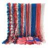 Voopurbic 100 Pcs 4th of July Bead Necklaces, Blue Red Silver Patriotic Beaded Necklaces Parade Necklaces Bulk For Independence Day, 4th of July Decoration, Veteran Day Decor view 1