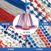 Voopurbic 100 Pcs 4th of July Bead Necklaces, Blue Red Silver Patriotic Beaded Necklaces Parade Necklaces Bulk For Independence Day, 4th of July Decoration, Veteran Day Decor view 2