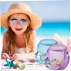 3Pcs Beach Bag Large Capacity Collecting Bag Cylindrical Mesh Beach Bag, Sand Toy Bag With Adjustable Carrying Straps And Zippers For Boys And Girls view 2
