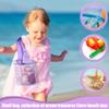 3Pcs Beach Bag Large Capacity Collecting Bag Cylindrical Mesh Beach Bag, Sand Toy Bag With Adjustable Carrying Straps And Zippers For Boys And Girls view 3