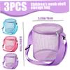 3Pcs Beach Bag Large Capacity Collecting Bag Cylindrical Mesh Beach Bag, Sand Toy Bag With Adjustable Carrying Straps And Zippers For Boys And Girls view 4