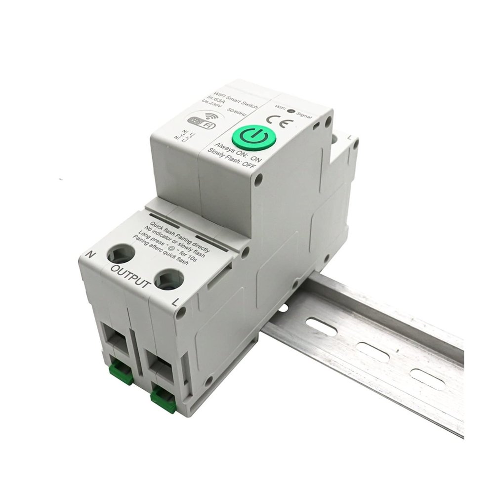 VUBBJCRS 2P 63A Rail Circuit Breaker Smart Timer Switch Relay Remote Control by with Smart Home Voice