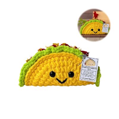 2024 New Emotional Support Taco, Handmade Emotional Support Plush, Emotional Support Dumplings, Emotional Support Crochet for Friend Family Encourage Gifts (B-2pcs)