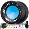 MAGICYOYO V11 FINGEROTA Professional Finger Spin Yoyo - Dual Purpose Trick Yoyo Unresponsive & Responsive Yo Yo for All Levels +Yo Yo Glove + 12 Replacement Strings +Storage Case (Black) view 1