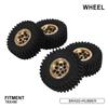 1.0 beadlock Wheels and Tires Set Brass Heavy Weight - 1.0 RC Wheel Rims with Brass Rings Deep Dish Wheel Rims for 1/18 TRX4M Crawler RC Crawler Upgrade Parts-Style B Gold view 3