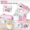 Kids Kitchen Toys Set, BPA-Free 7 Piece Pretend Play Appliances with Light Sound, Coffee Maker Blender Stand Mixer Toaster for Toddlers Ages 3 Plus, Educational Role Play Gift (Pink) view 4