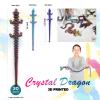 Dak Haan 30" Large 3D Printed Dragon,Flexible Articulated Crystal Dragon Fidget Toy,Cool Big Dragon Toy,Huge 3D Printed Dragon Gift for Girls Boys Kids Age 3-5 4-7 8-12 Years Old view 2