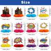 12PCS Hero Party Decoration Hero Honeycomb Centerpieces 3D Hero Table Topper Paper Large Word Centerpieces Hero Action Sign Standing Cards for Happy Birthday Baby Shower Party Supplies view 3