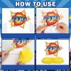 12PCS Hero Party Decoration Hero Honeycomb Centerpieces 3D Hero Table Topper Paper Large Word Centerpieces Hero Action Sign Standing Cards for Happy Birthday Baby Shower Party Supplies view 4