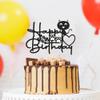 Sotpot 1PC Cat Birthday Cake Topper Black Glitter Kitten Cake Picks for Cat Kitten Theme Baby Shower Kids Birthday Decoration Supplies view 4
