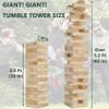 ApudArmis Giant Tumble Tower Stack to Over 5.2Ft, 60 PCS Pine Wooden Stacking Timber Tower,Classic Block Giant Outdoor Indoor Game for Adults, Fun Game at Backyard, Lawn, Party with Family & Friends view 2