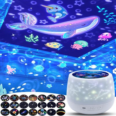 21 Sets of Films, Night Light Projector for Kids Bedroom, Ceiling, Baby Night Light Projector, Star Projector with 360 Rotation Dimmable for Baby Girls Boys, Birthday, Christmas, Nursery, Room Decor