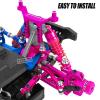 RcarmubWow RC Aluminium Shock Absorber Upgrades Part for 1/18 LaTrax Teton,LaTrax Desert Prerunner,Front Rear Full Metal Dampers RC Shocks,Replace #7660#7665,4PCS,Pink view 3