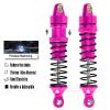 RcarmubWow RC Aluminium Shock Absorber Upgrades Part for 1/18 LaTrax Teton,LaTrax Desert Prerunner,Front Rear Full Metal Dampers RC Shocks,Replace #7660#7665,4PCS,Pink view 4