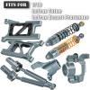 RcarmubWow RC Aluminium Driveshafts & Shocks Absorber & Suspension Arms & Caster Blocks C-Hubs Steering Block Stub Axle Carriers Upgrades Part for 1/18 LaTrax Teton,LaTrax Desert Prerunner,Titanium view 2