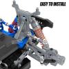 RcarmubWow RC Aluminium Driveshafts & Shocks Absorber & Suspension Arms & Caster Blocks C-Hubs Steering Block Stub Axle Carriers Upgrades Part for 1/18 LaTrax Teton,LaTrax Desert Prerunner,Titanium view 3