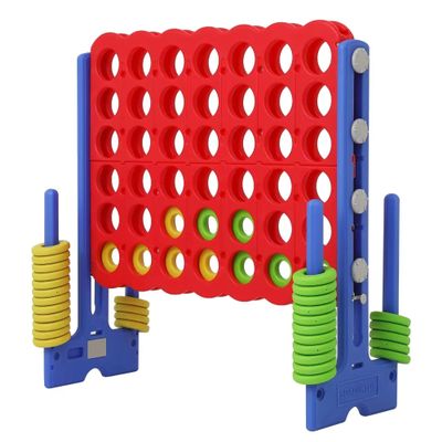LDDAL Patent Authorized Giant 4 Connect in a Row Game, Height Adjustable Jumbo Yard Games for Kids and Adults Outdoor Play, Backyard Large Four Connect Floor Games (Blue/Red)