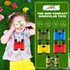 Cagemoga 10 Pack Jungle Safari Binoculars Multicolor Small Compact Binoculars Army Toy with Compass and Neck String for Kids Camping Adventure Bird Watching Birthday Party Favors, 5 Colors view 4