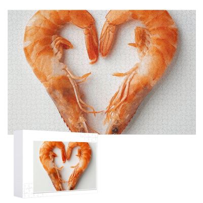 1000 PCS Jigsaw Puzzle for Adults Wooden Challenging Puzzle Two Red Shrimps Custom Personalized Picture Puzzle for Adults & Kids Family Game Nights Wooden Puzzle
