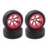 4pcs Aluminum Alloy Tires & Wheels for WLtoys 1/28 RC Car K969 K989 K999 P929 4WD Short Course Drift Off Road Rally Upgrade Part Modification Accessories (Color : Red) view 1