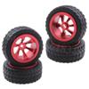 4pcs Aluminum Alloy Tires & Wheels for WLtoys 1/28 RC Car K969 K989 K999 P929 4WD Short Course Drift Off Road Rally Upgrade Part Modification Accessories (Color : Red) view 2