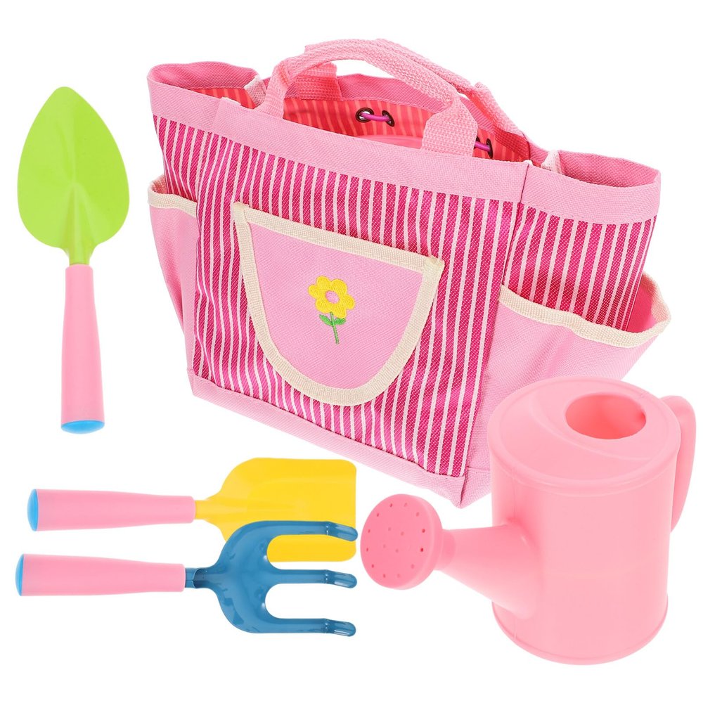JOINPAYA 1set Boy Girl Gardening Tool Set Garden Tools for Boy Girl Includes Shovel Rake Watering Can and Tote Bag for Outdoor Gardening Fun