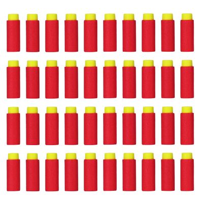 OIMIO Half Length Darts Refill Pack, 200pcs Short Soft Darts Bullet Compatible with Dart Zone, Nerf, Worker, Zhenweiqi, 14+ (Yellow red)