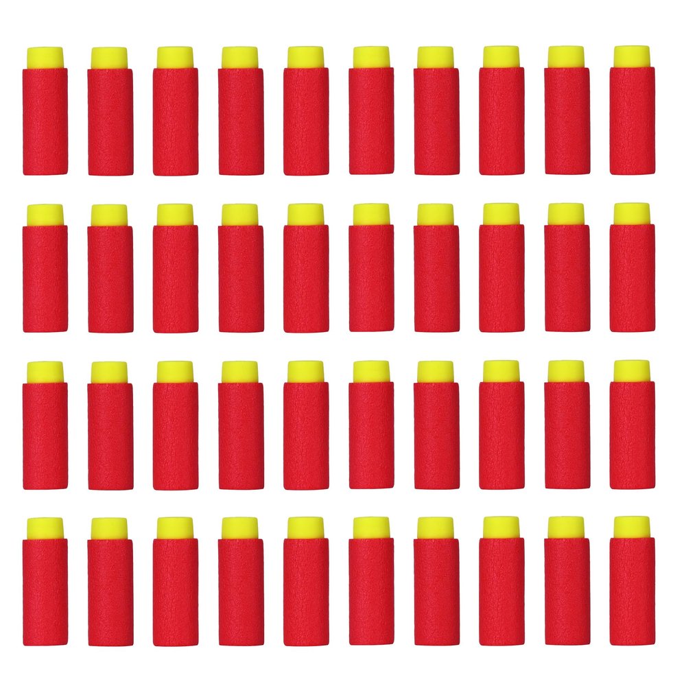 OIMIO Half Length Darts Refill Pack, 200pcs Short Soft Darts Bullet Compatible with Dart Zone, Nerf, Worker, Zhenweiqi, 14+ (Yellow red)