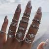 15-Piece Silver-Tone Adjustable Ring Set, Stackable Midi Knuckle Rings With Mixed Designs, Costume Jewelry Ring Set For Dress-Up And Everyday Style view 3