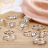15-Piece Silver-Tone Adjustable Ring Set, Stackable Midi Knuckle Rings With Mixed Designs, Costume Jewelry Ring Set For Dress-Up And Everyday Style view 4