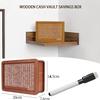 2024 New Retro Brown Wooden Cash Vault Savings Box,with a Pen Wooden Cash Saver Money Saving Box,Portable Storage Coin Counter Piggy Bank,for Adults Gift (USD, 1000) view 3
