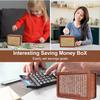 2024 New Retro Brown Wooden Cash Vault Savings Box,with a Pen Wooden Cash Saver Money Saving Box,Portable Storage Coin Counter Piggy Bank,for Adults Gift (USD, 1000) view 4