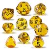 10 Pieces Odd Numbered Polyhedral Dice Set D3-D25, Odd Number Dice D3, D5, D7, D9, D11, D13, D15, D17, D19, D25 for Role Playing Table Games (Amber Set) view 1