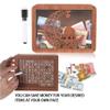 2024 New Retro Brown Wooden Cash Vault Savings Box,with a Pen Wooden Cash Saver Money Saving Box,Portable Storage Coin Counter Piggy Bank,for Adults Gift (Pound, 2000) view 2
