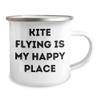 Kite Flying Is My Happy Place Camping Mug | Funny Kite Flying Father's Day Unique Gifts from Daughter to Dad view 2