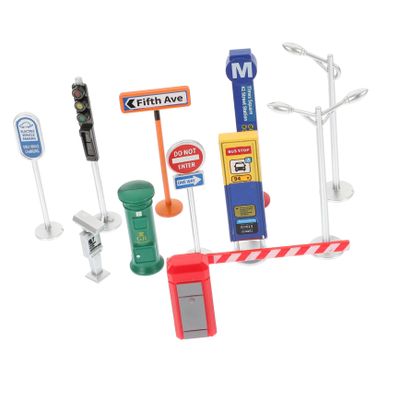 TOYANDONA 1 Set Traffic Barricade Model Traffic Light Toy Street Road Signs Playset Road Signs Game Mini Cones Toy Mini Road Cones Cognition Toys Traffic Sign Toys for