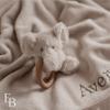 Elegant Baby Plush Teething Elephant Toy for Babies, Luxury Soft Material, Hand Embroidered Details, Soothing Rattle Sound view 2