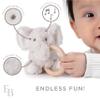 Elegant Baby Plush Teething Elephant Toy for Babies, Luxury Soft Material, Hand Embroidered Details, Soothing Rattle Sound view 4