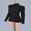 1/12 Scale Female Figure Clothes,Female Stretch Tight Sweater Thick Striped Bottoming Shirt Costume for 6inch Action Figure (Black) view 1