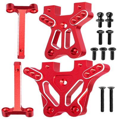 BRCatWPark Alloy Shock Tower Shock Mounts Upgrades Part for 1/18 LaTrax Teton/LaTrax Desert Prerunner,Aluminum Front Rear Shock Tower Shock,Red