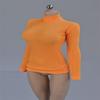 1/12 Scale Female Figure Clothes,Female Stretch Tight Sweater Thick Striped Bottoming Shirt Costume for 6inch Action Figure (Orange) view 1