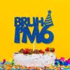 Bruh I'm 6 Cake Topper Blue Glitter 6th Birthday Party Cake Decor for Kids Boys Happy 6th Birthday Sign Funny Six Years Old Birthday Party Decoration Supplies view 4