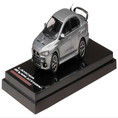 1/64 Mitsubishi Lancer Evolution X FINAL EDITION with Engine Display Model Titanium Gray Metallic